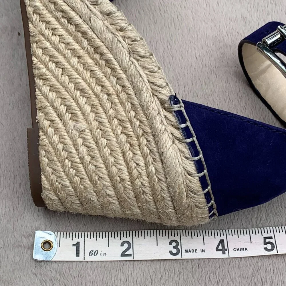 Vince Camuto Leera Genuine Leather Espadrille Platform Wedge Sandals Sz8